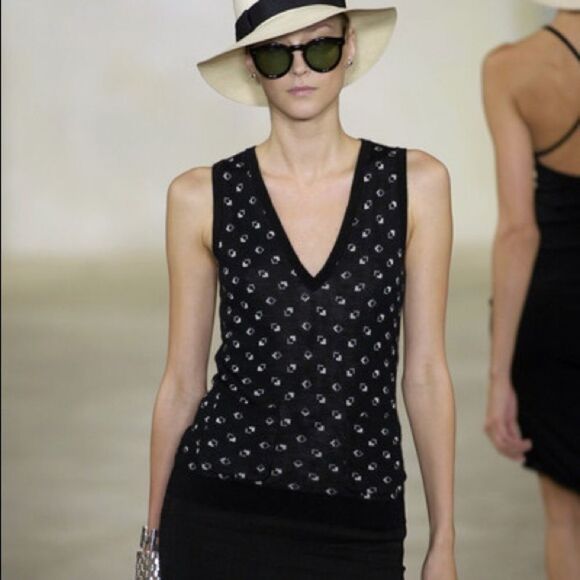 Ralph Lauren Spring *07 Black & Cream Cashmere Blend 3D Cube V-Neck Sweater Vest - Picture 14 of 17